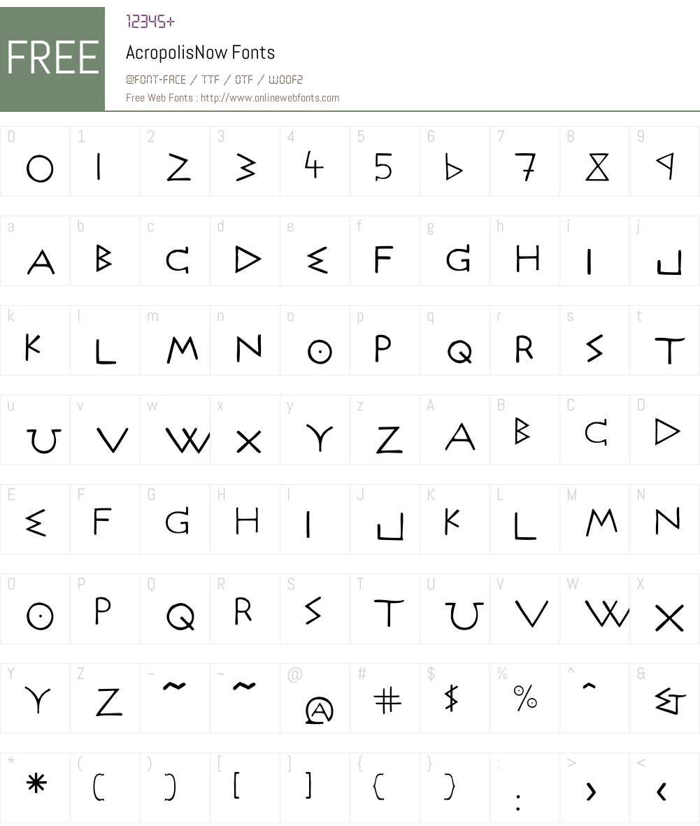 Acropolis Font Screenshots