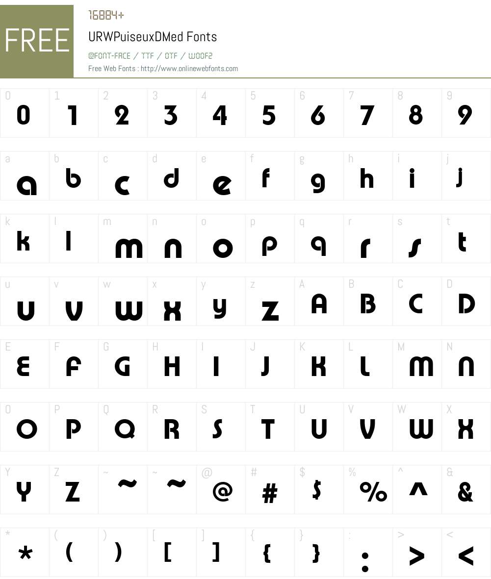 URWPuiseuxDMed Font Screenshots