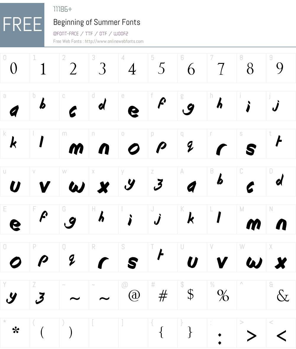 Beginning of Summer Font Screenshots