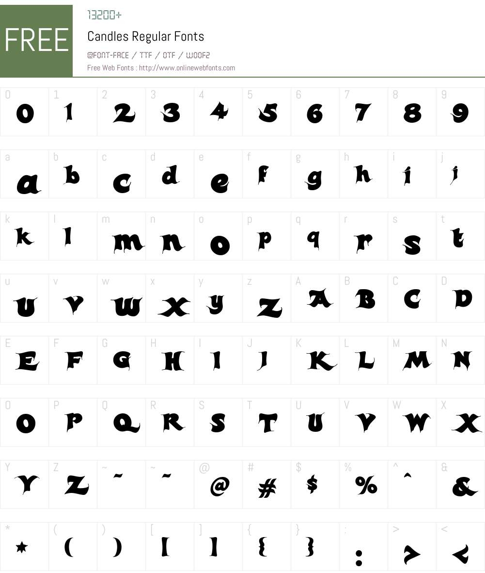 Candles Regular Font Screenshots