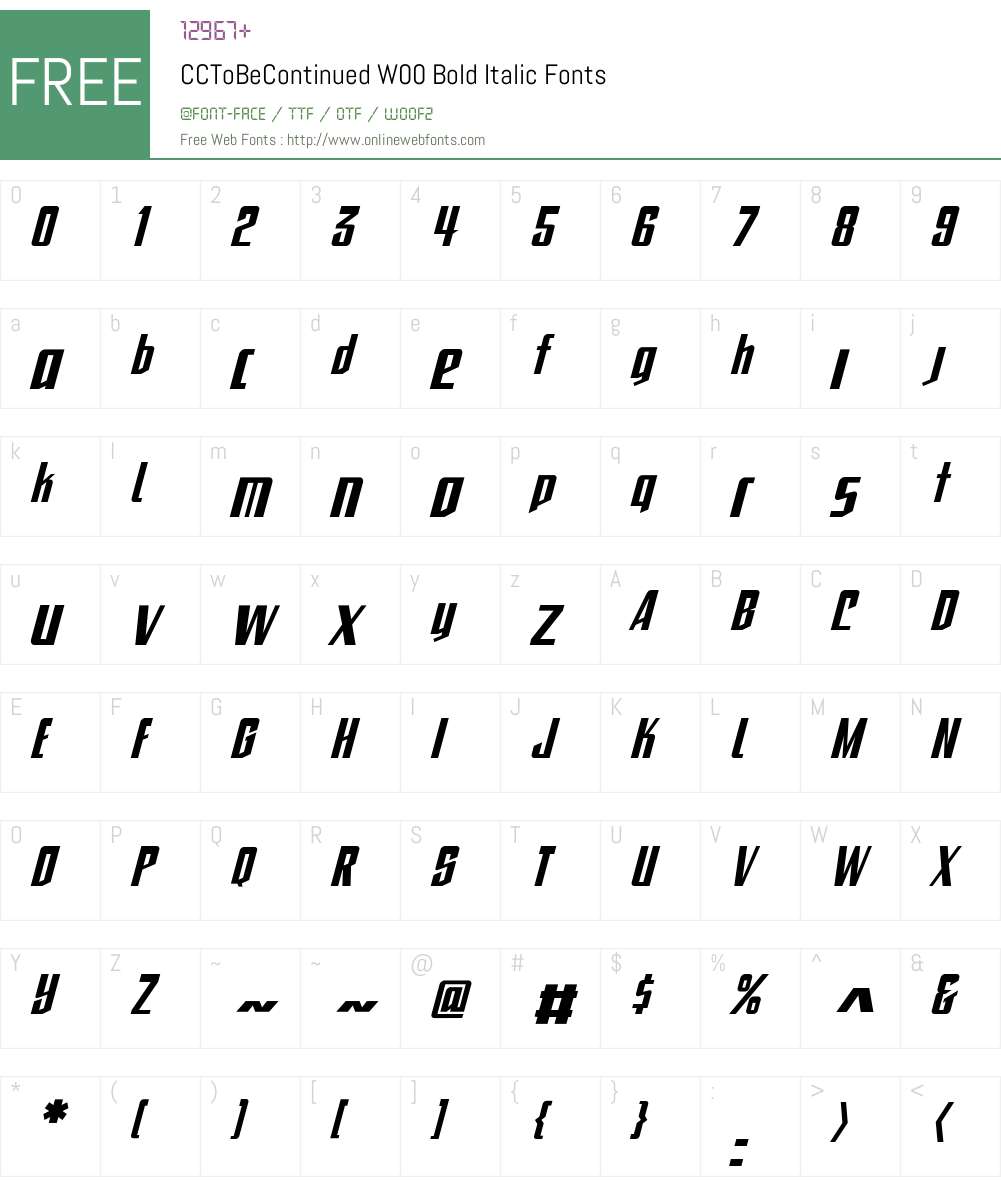 CCToBeContinuedW00-BoldIt Font Screenshots