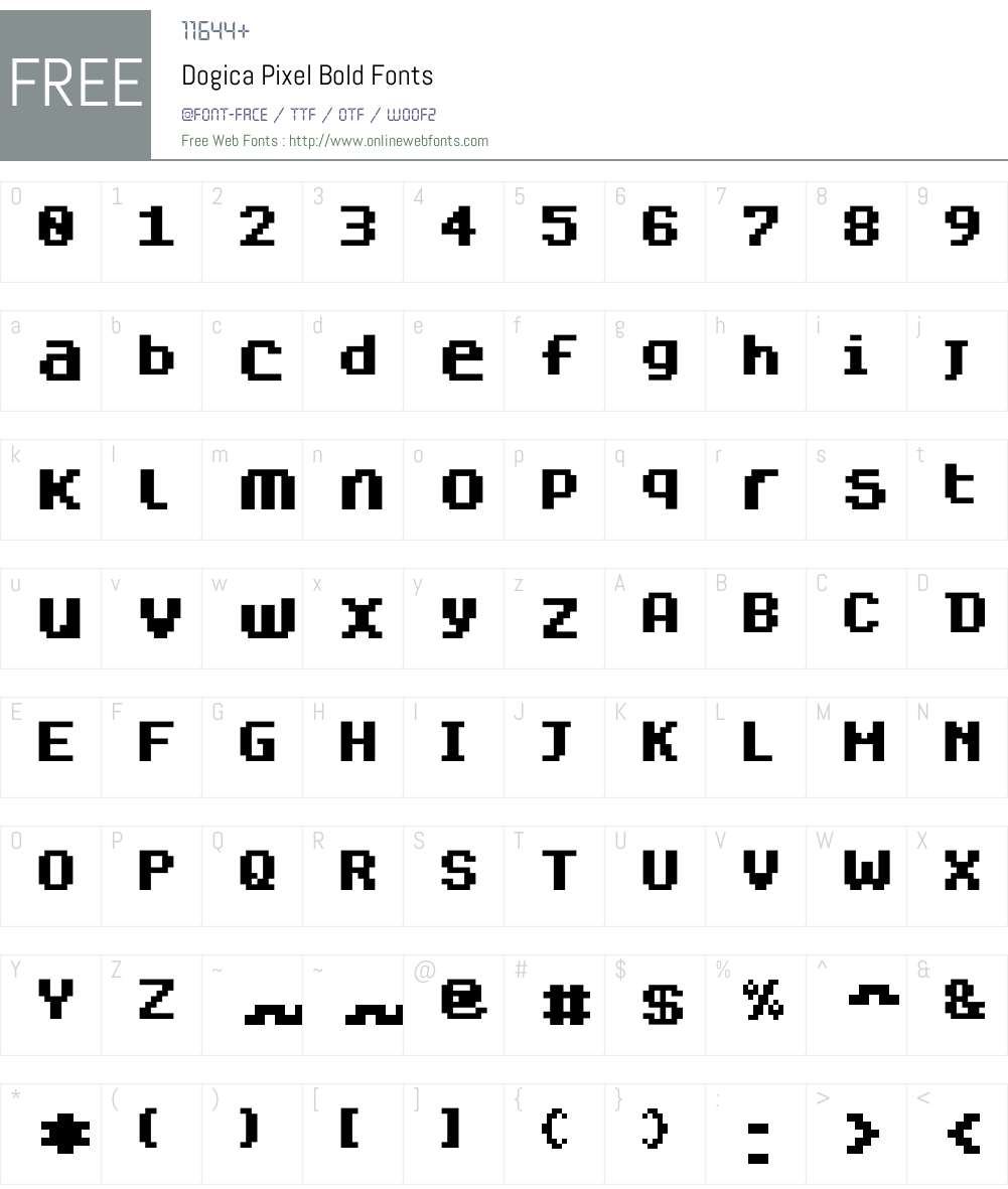 Dogica Pixel Font Screenshots