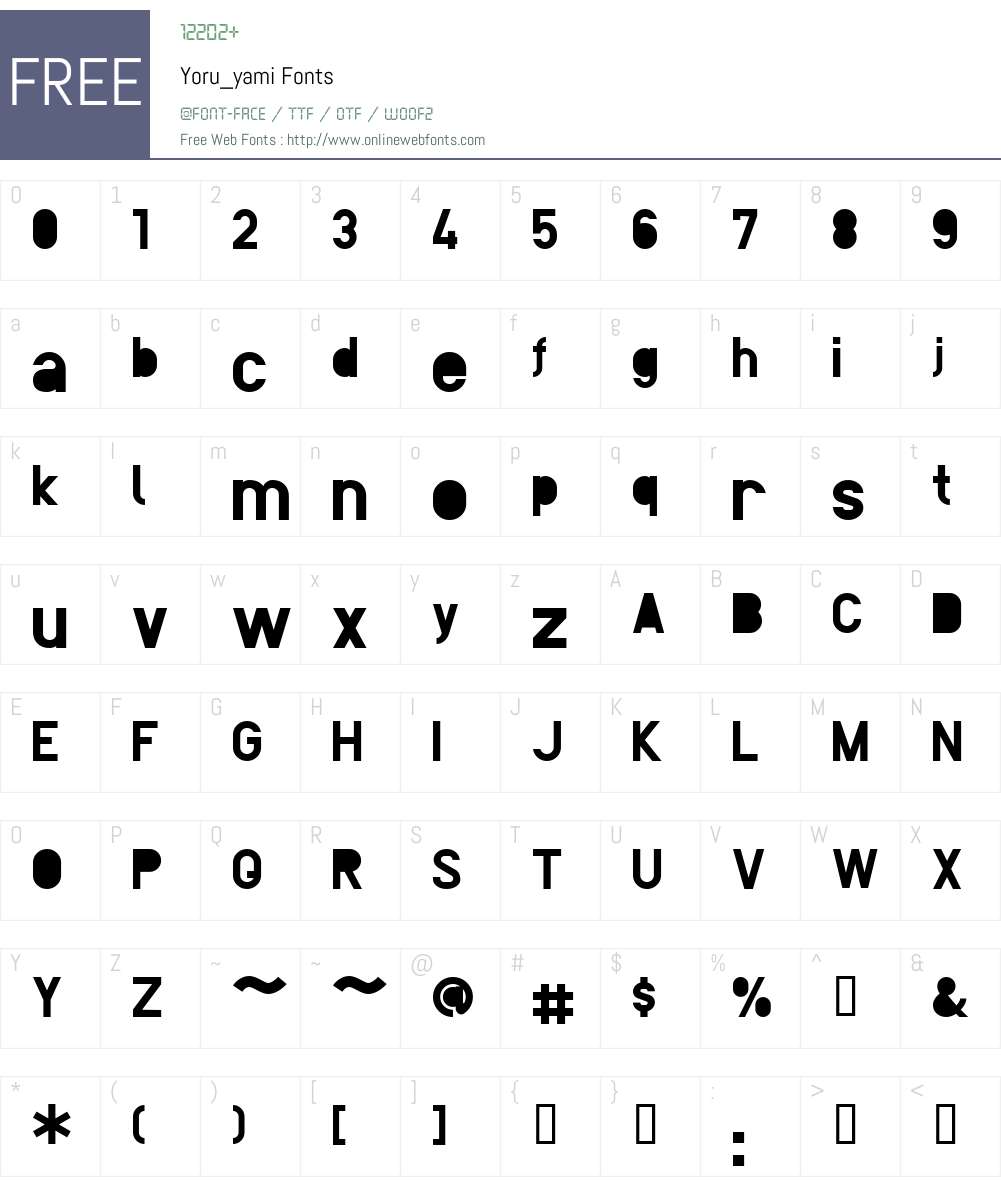 Yoru_yami Font Screenshots