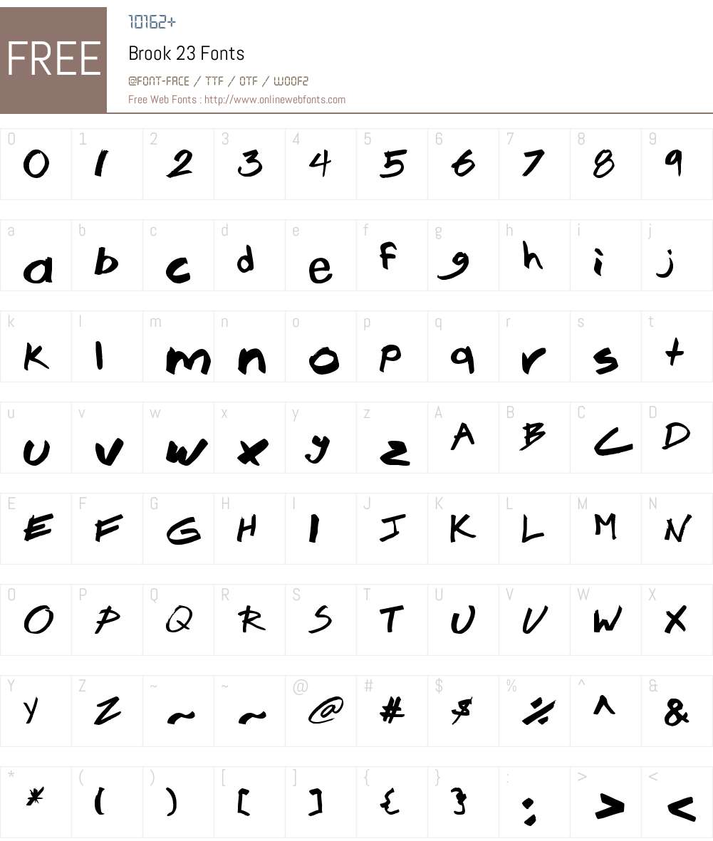 Brook 23 Font Screenshots