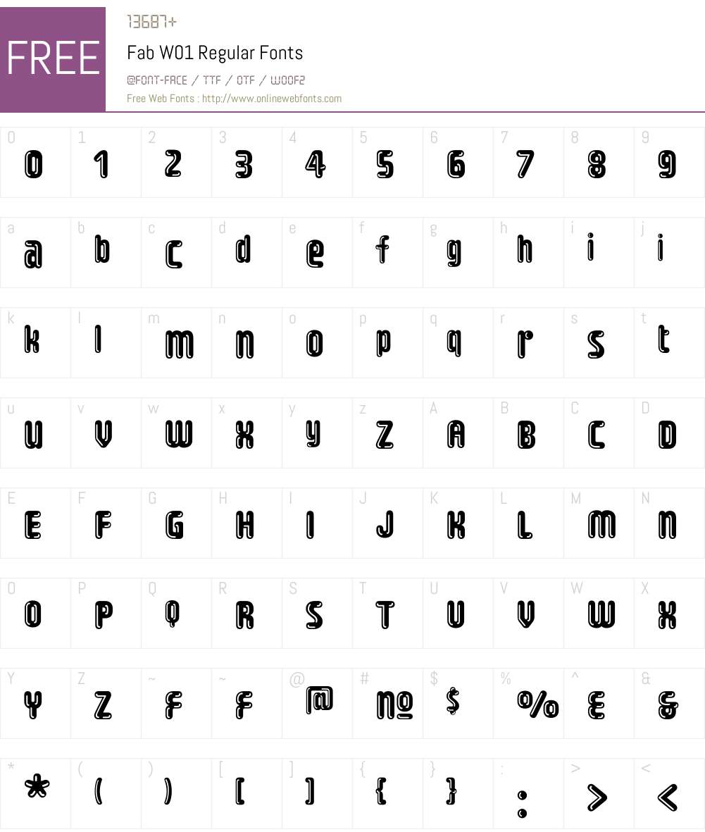 FabW01-Regular Font Screenshots
