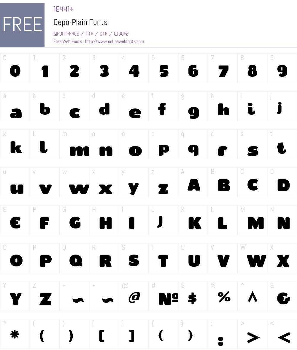 Cepo Font Screenshots