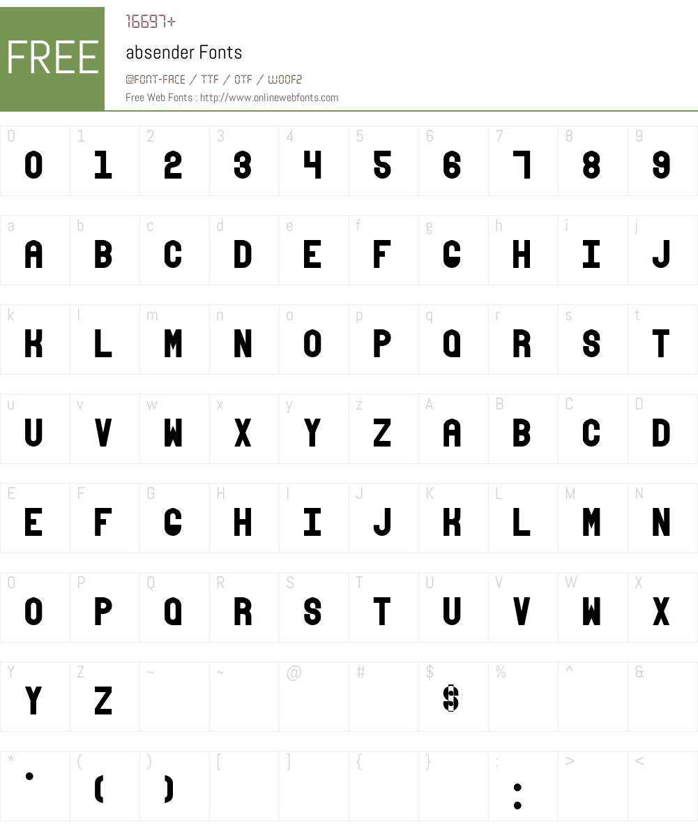 absender Font Screenshots
