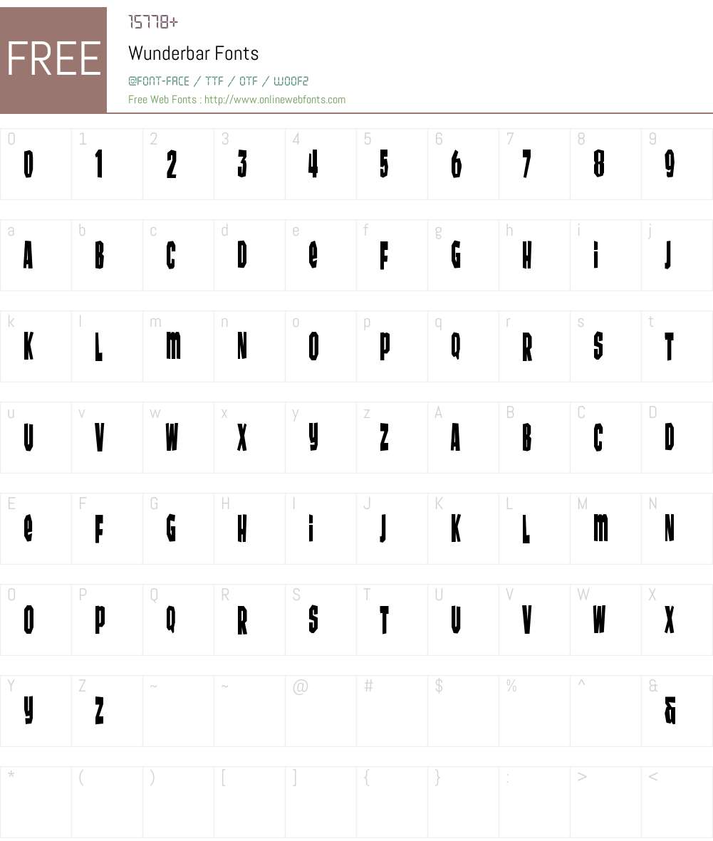 Wunderbar Font Screenshots