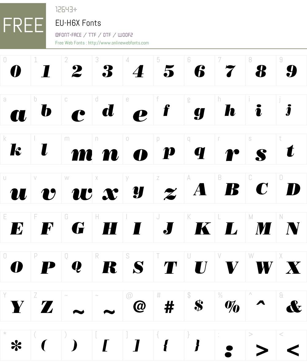 EU-H6X Font Screenshots