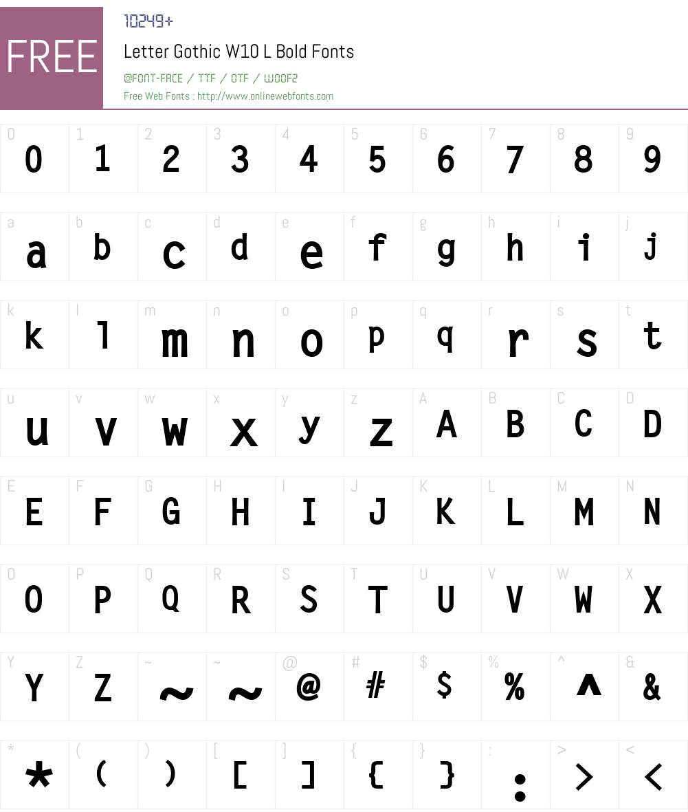 Letter Gothic L Font Screenshots