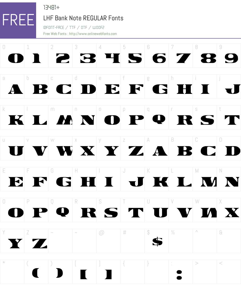 LHF Bank Note REGULAR Font Screenshots
