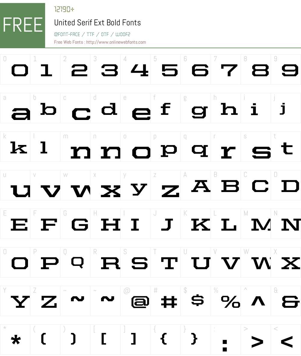 United Serif Ext Font Screenshots
