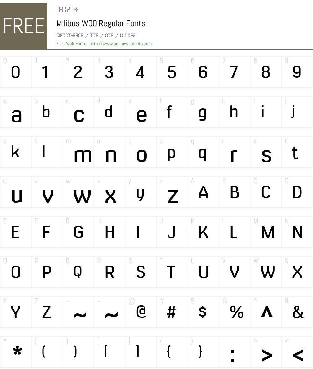 MilibusW00-Regular Font Screenshots