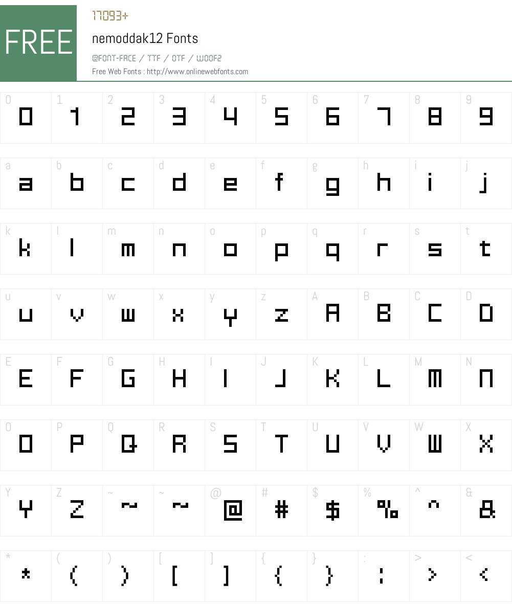 nemoddak12 Font Screenshots