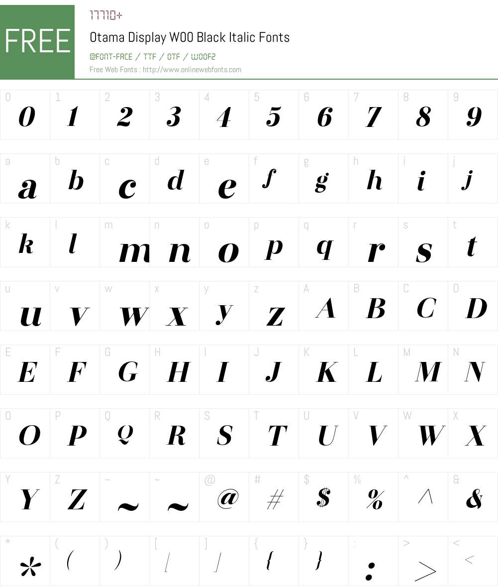 OtamaDisplayW00-BlackIt Font Screenshots