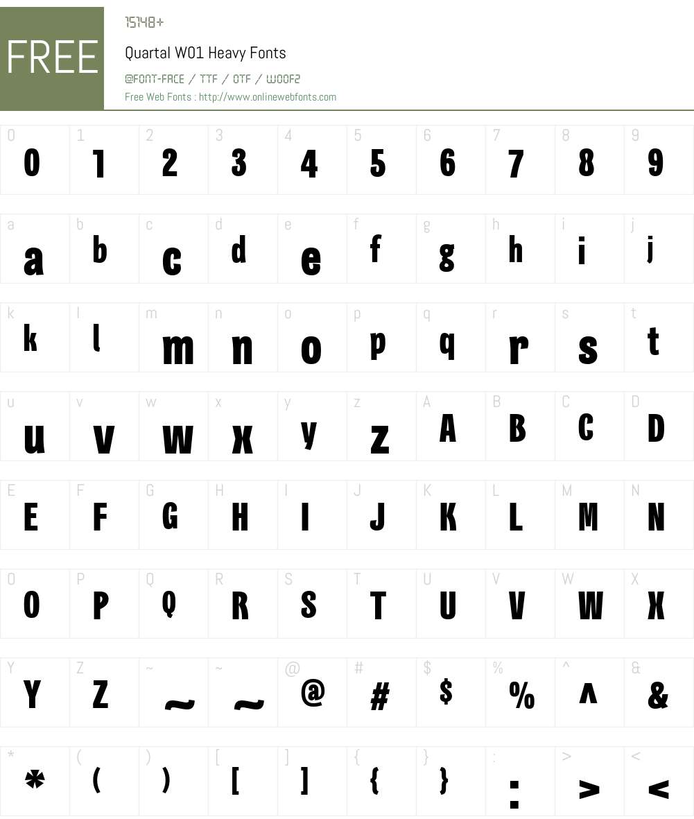 QuartalW01-Heavy Font Screenshots