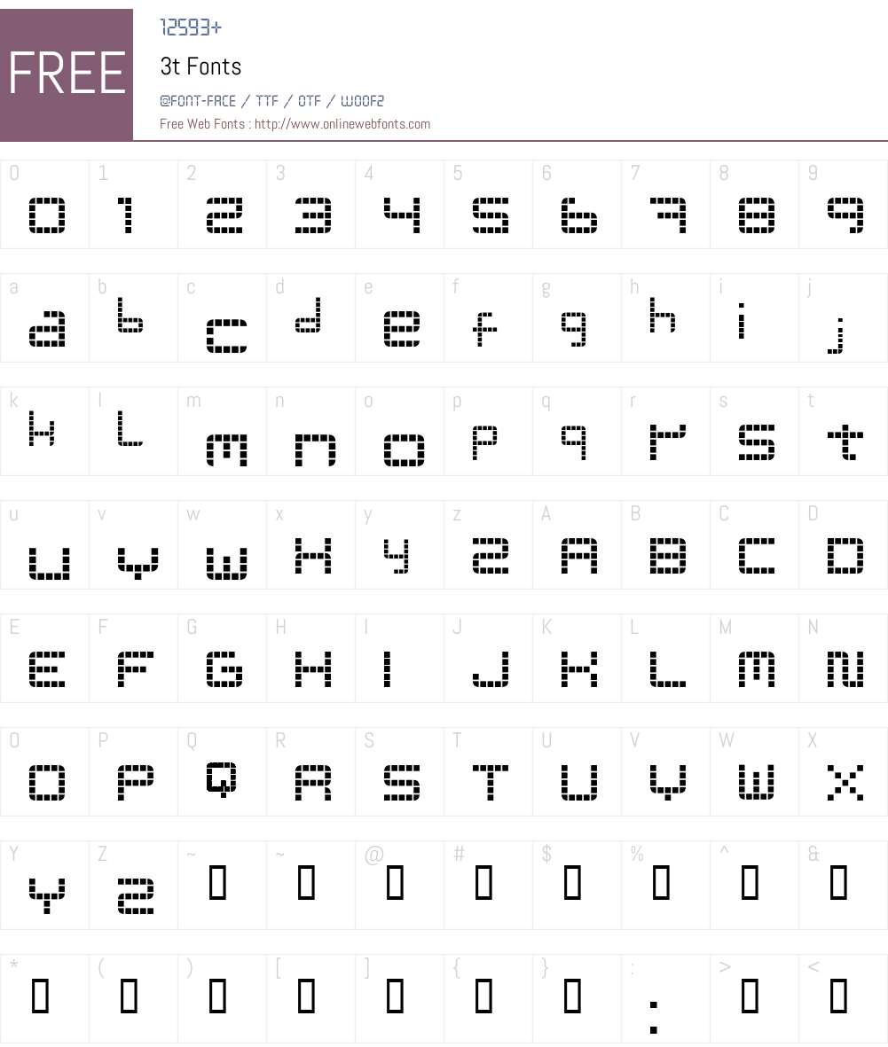3t Font Screenshots