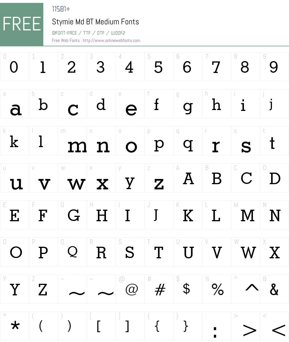 Stymie Md BT Font Screenshots