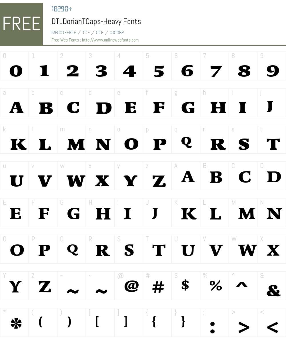 DTLDorianTCaps Font Screenshots