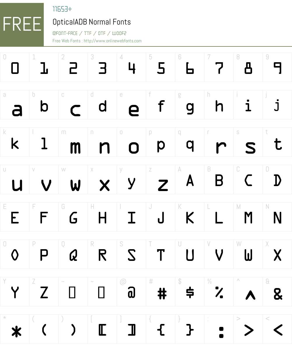OpticalADB Font Screenshots