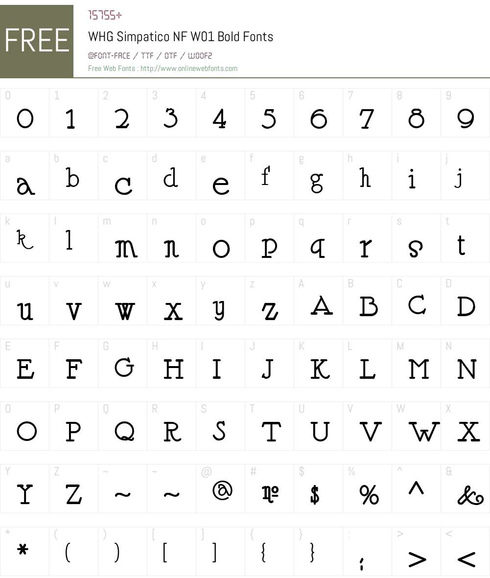 WHGSimpaticoNFW01-Bold Font Screenshots