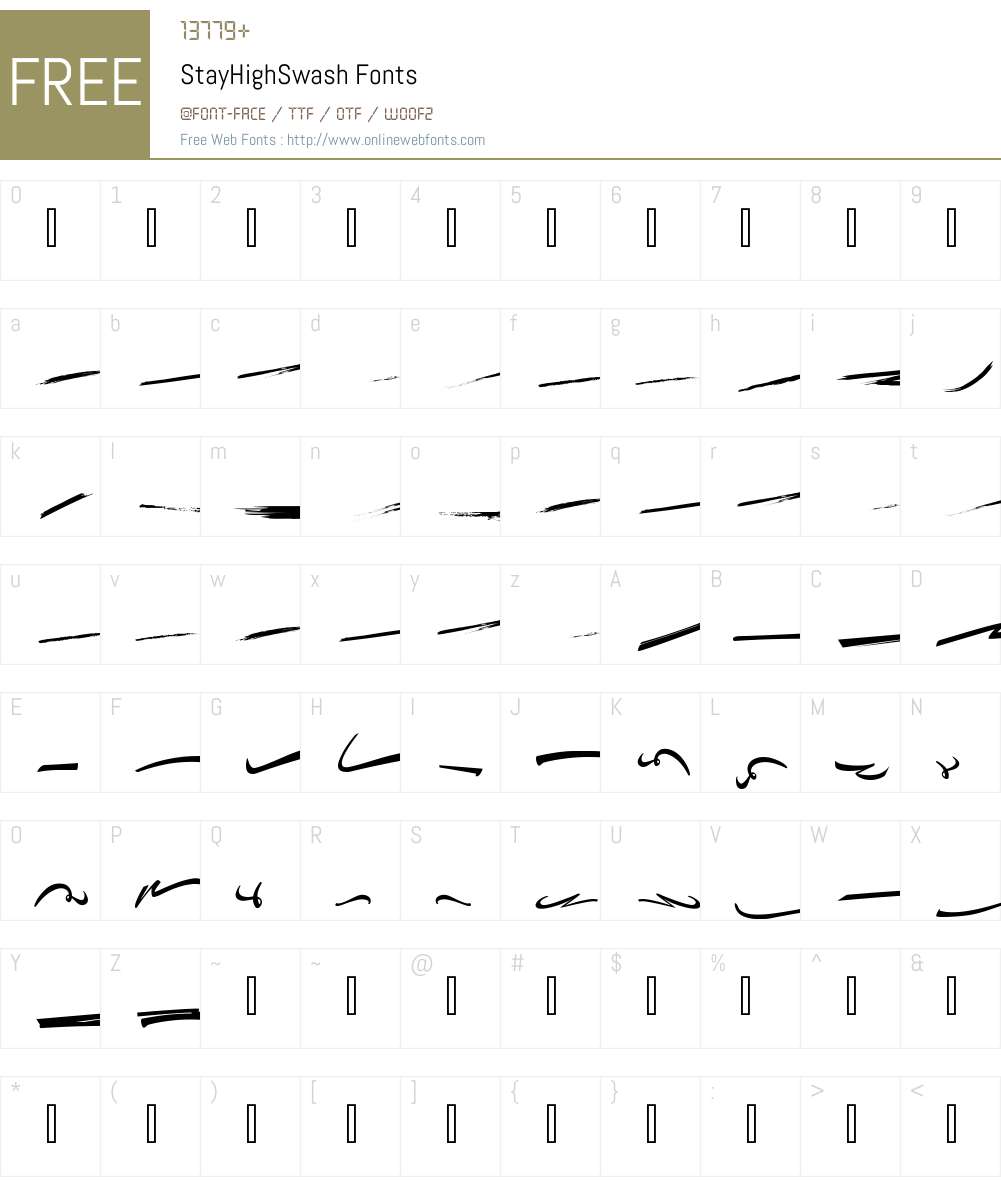 StayHigh Swash Font Screenshots