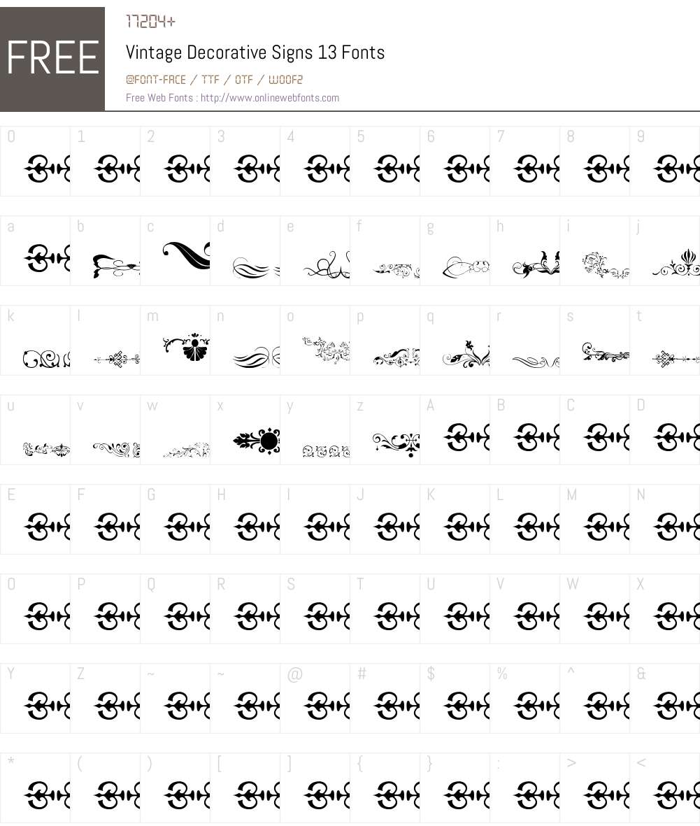 Vintage Decorative Signs 13 Font Screenshots