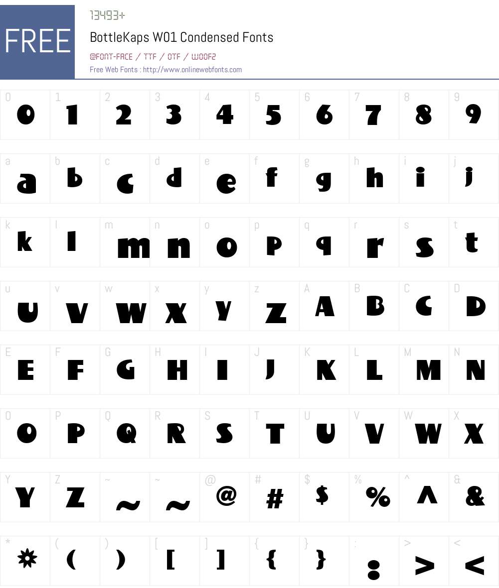 BottleKapsW01-Condensed Font Screenshots