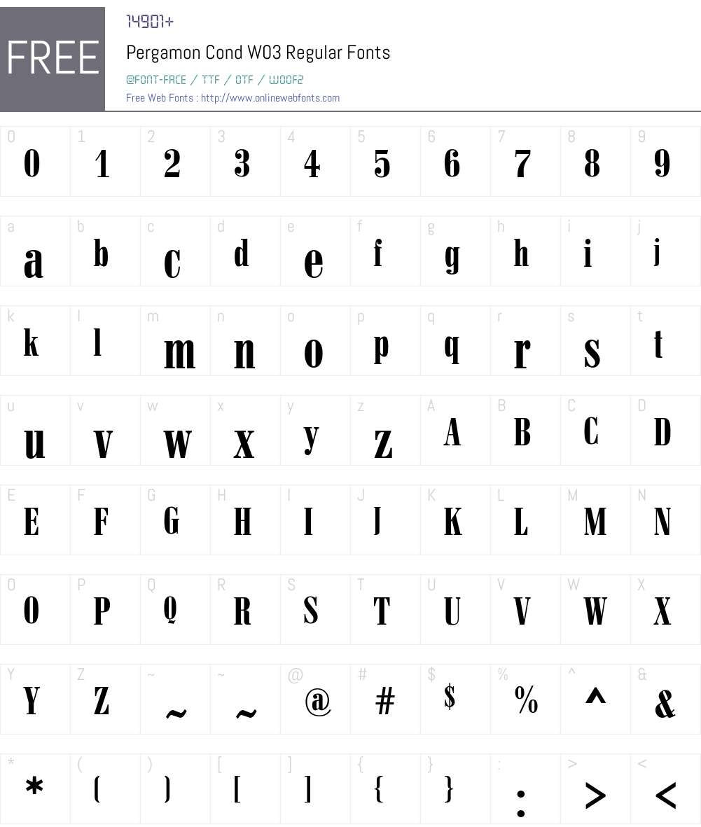 Pergamon Font Screenshots