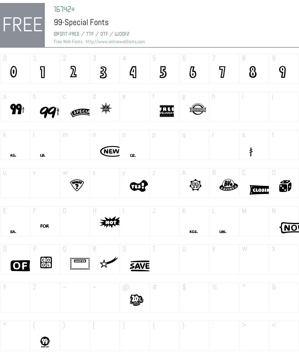 99 Font Screenshots