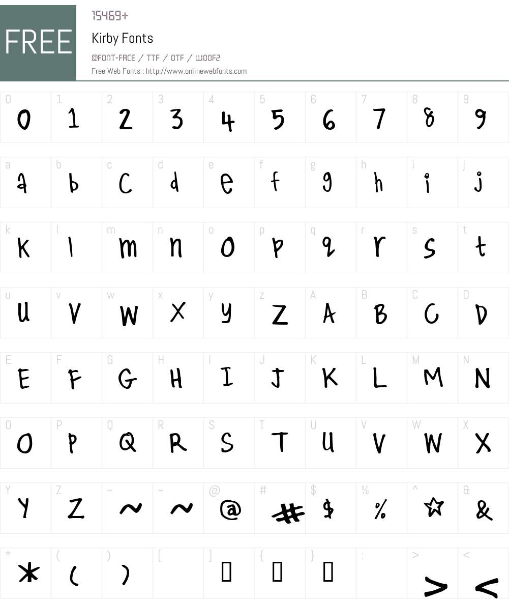 Kirby Font Screenshots