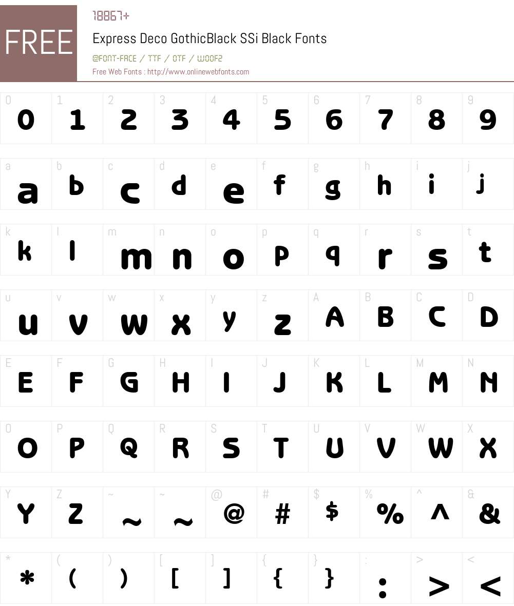 Express Deco GothicBlack SSi Font Screenshots