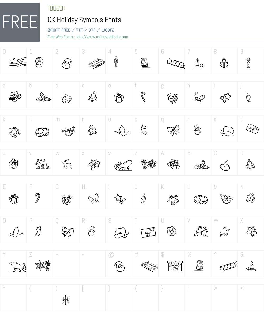 CK Holiday Symbols Font Screenshots