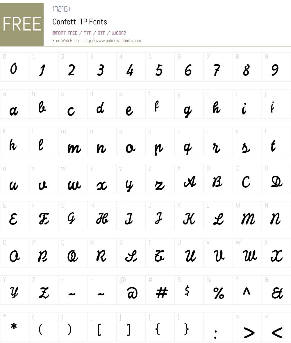 ConfettiTP Font Screenshots