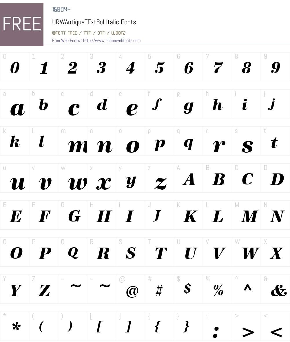 URWAntiquaTExtBol Font Screenshots