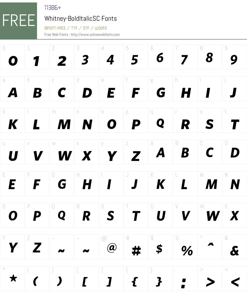 Whitney Font Screenshots