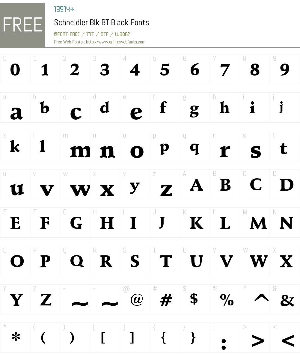 Schneidler Blk BT Font Screenshots
