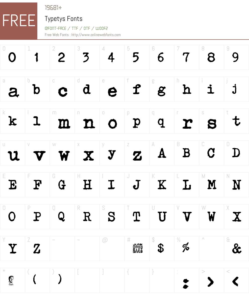 Typetys Font Screenshots