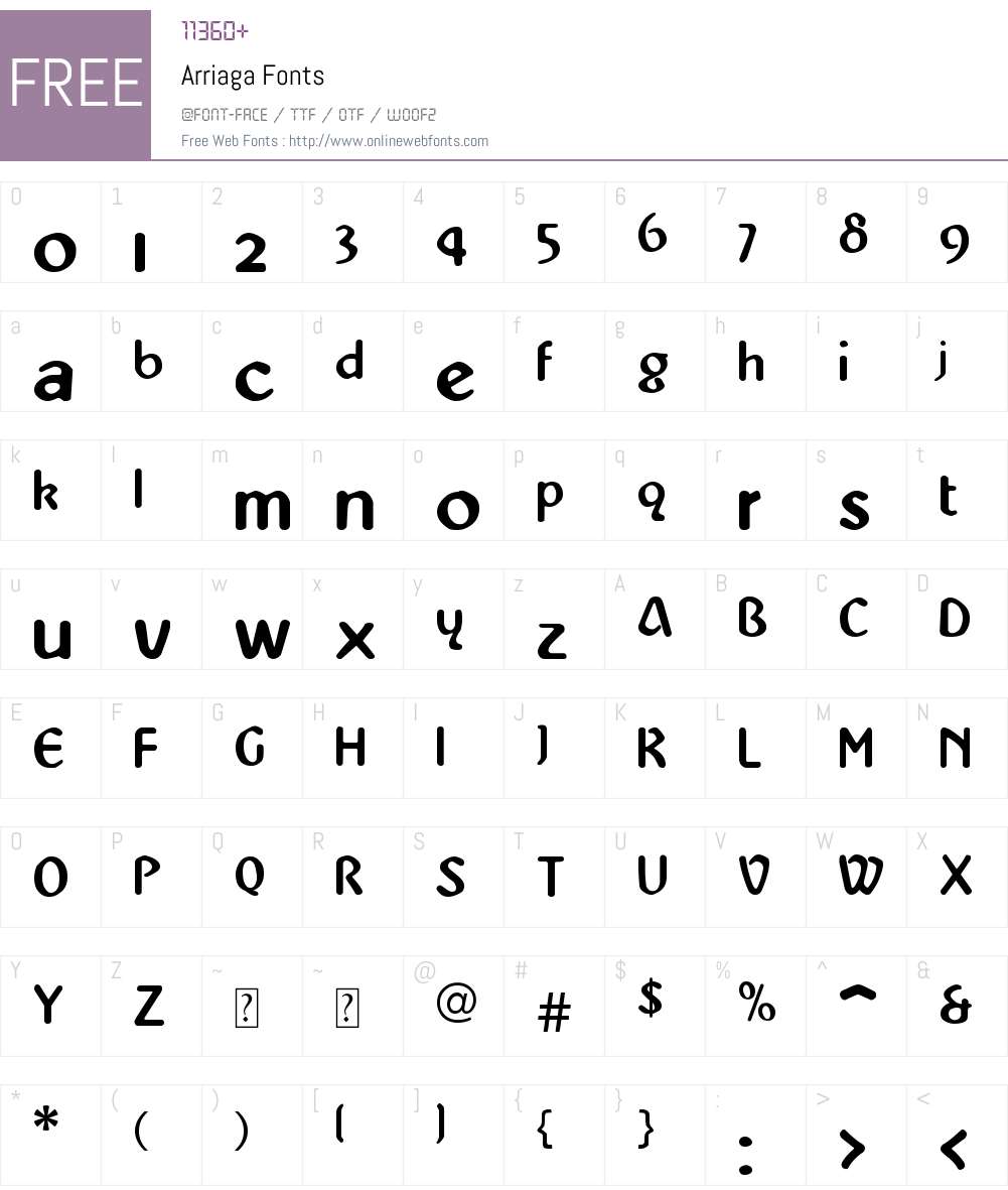 Arriaga Font Screenshots