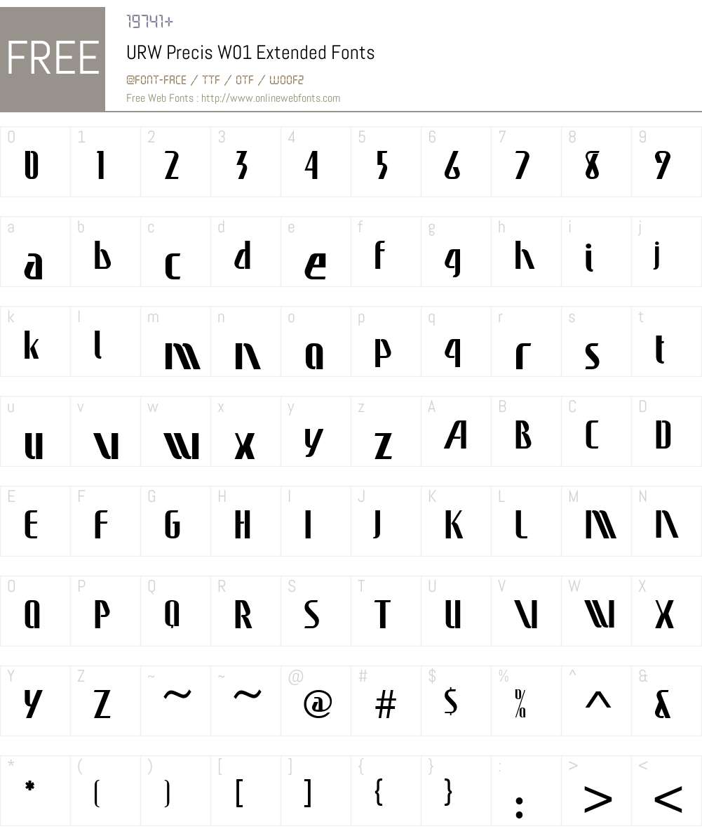URWPrecisW01-Extended Font Screenshots