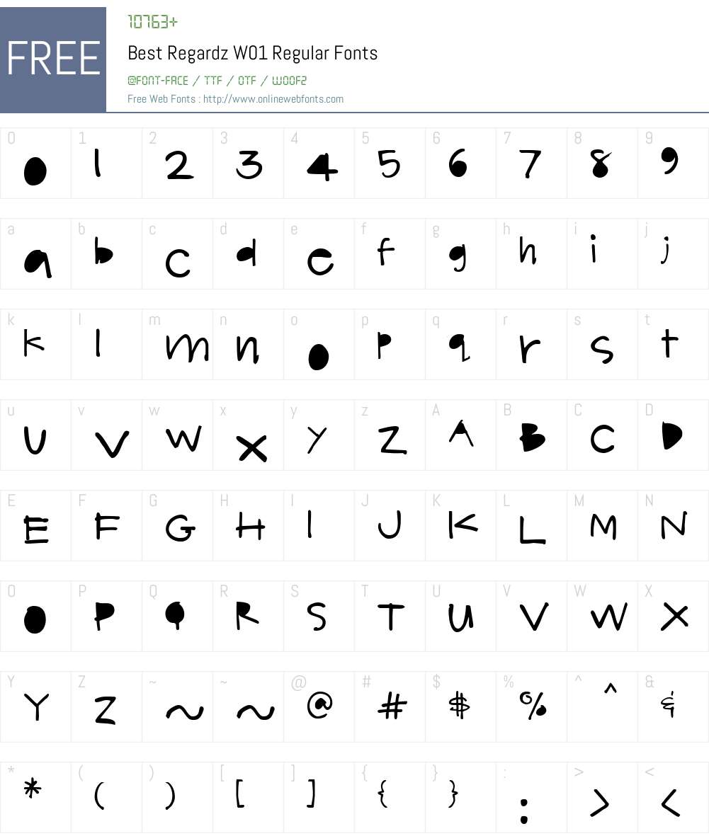 BestRegardzW01-Regular Font Screenshots