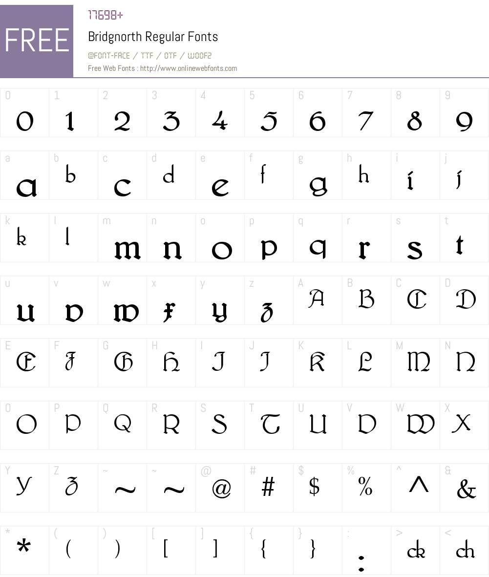 Bridgnorth Font Screenshots