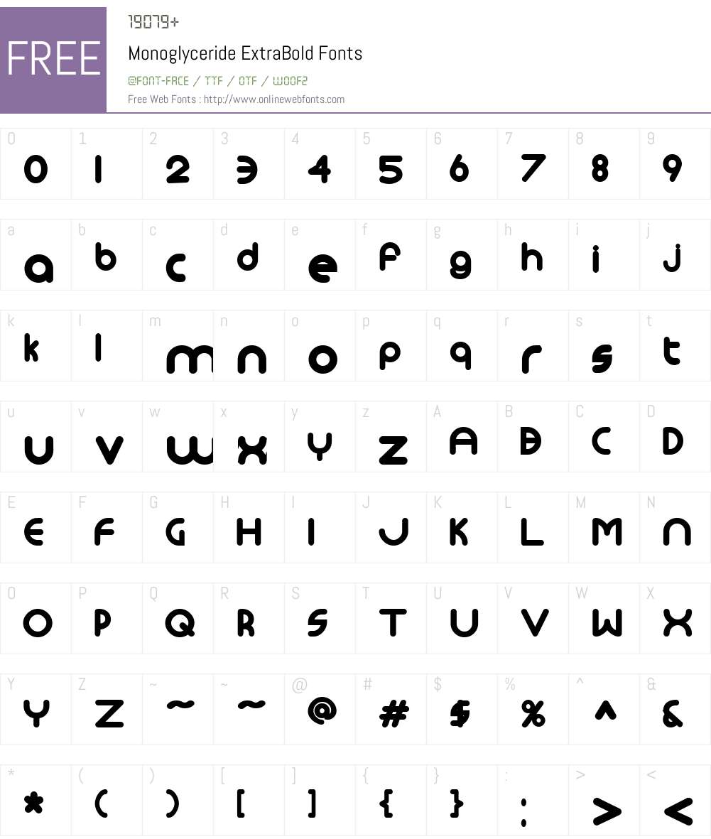 Monoglyceride Font Screenshots