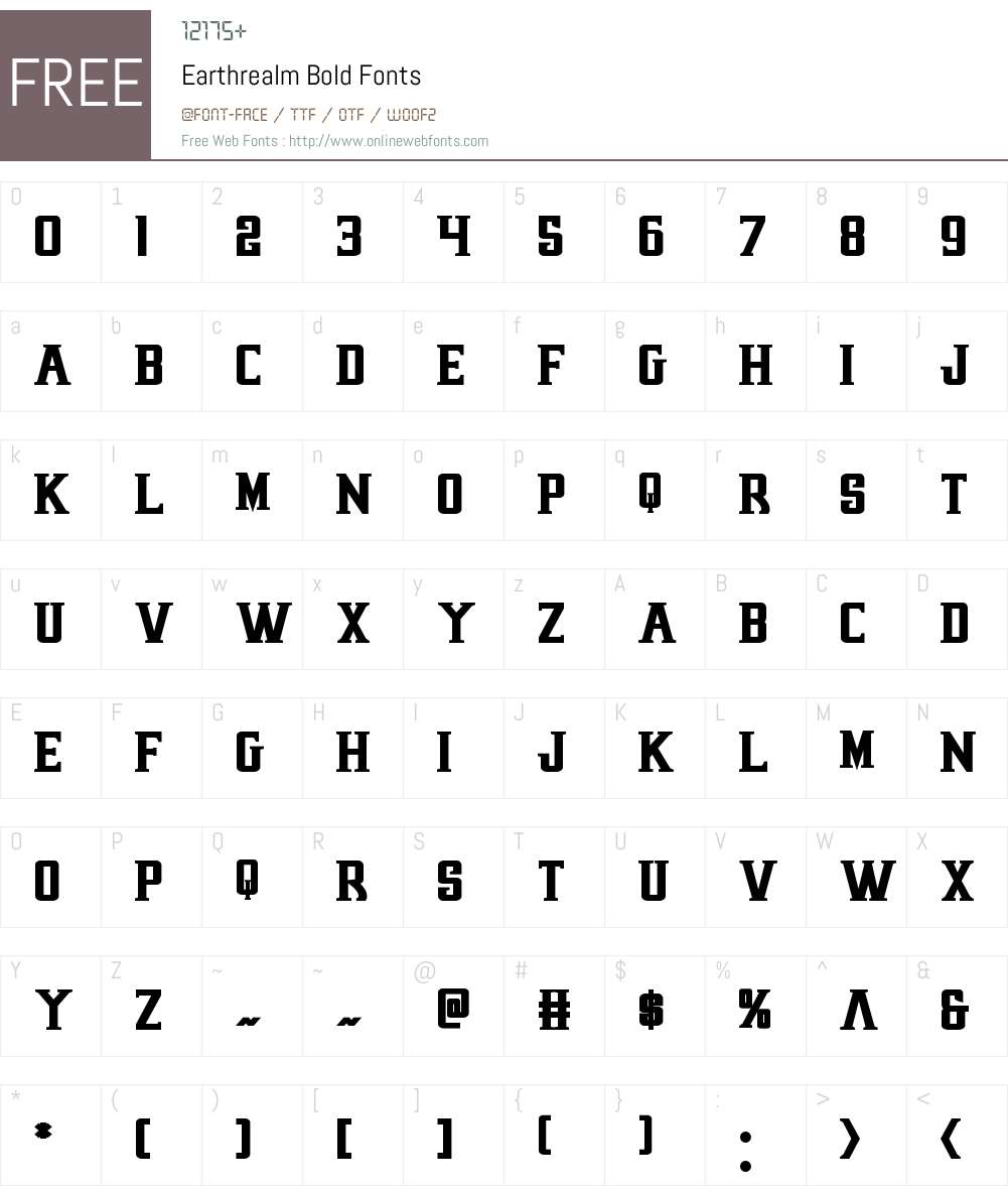 Earthrealm Bold Font Screenshots