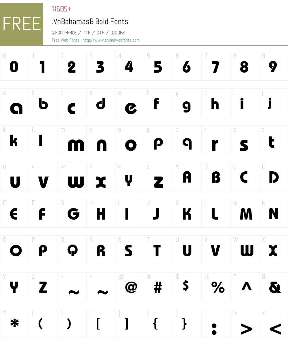 .VnBahamasB Font Screenshots