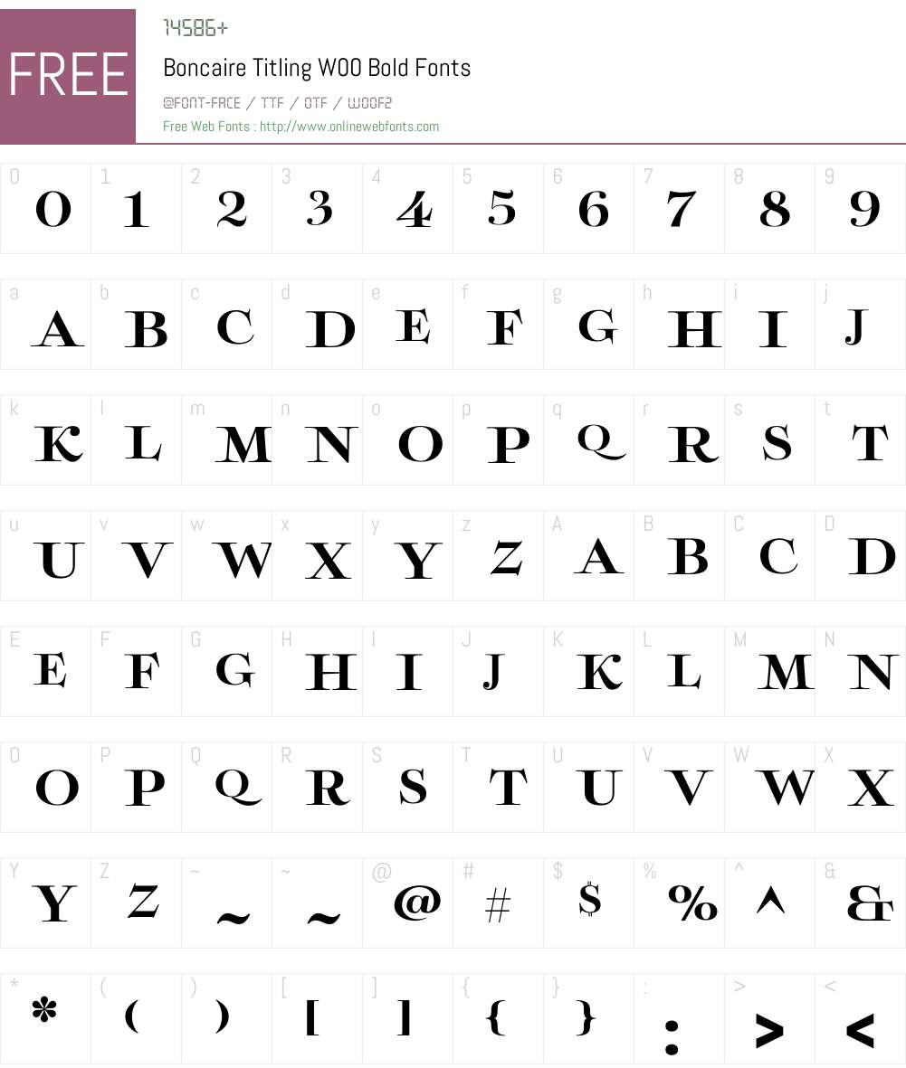BoncaireTitlingW00-Bold Font Screenshots