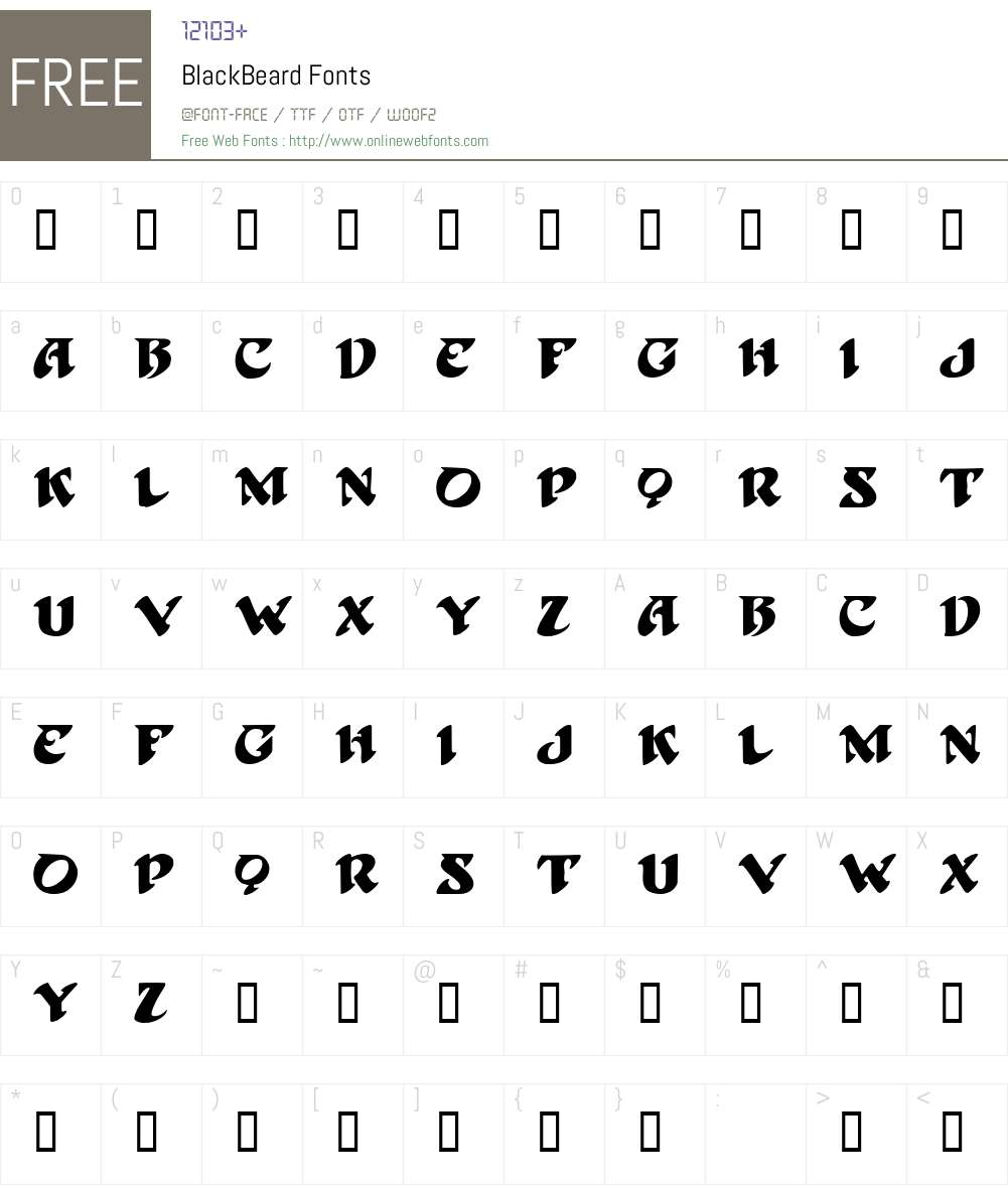BlackBeard Font Screenshots