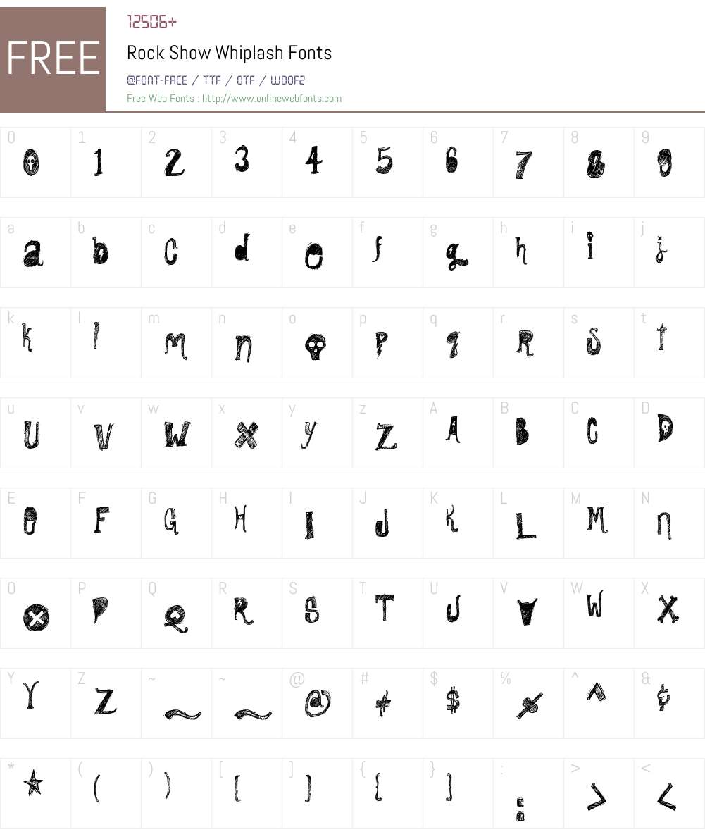 Rock Show Whiplash Font Screenshots