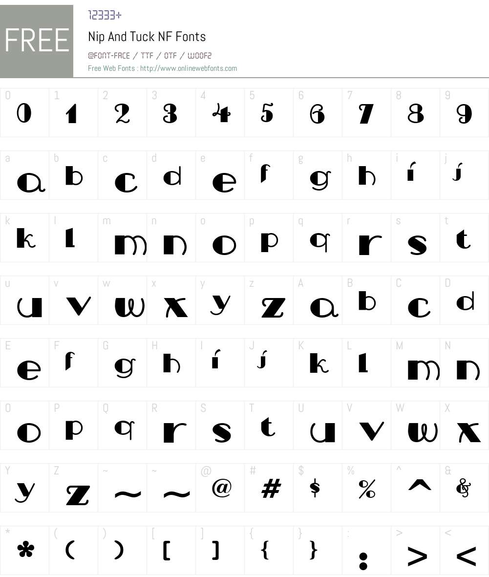 Nip And Tuck NF Font Screenshots