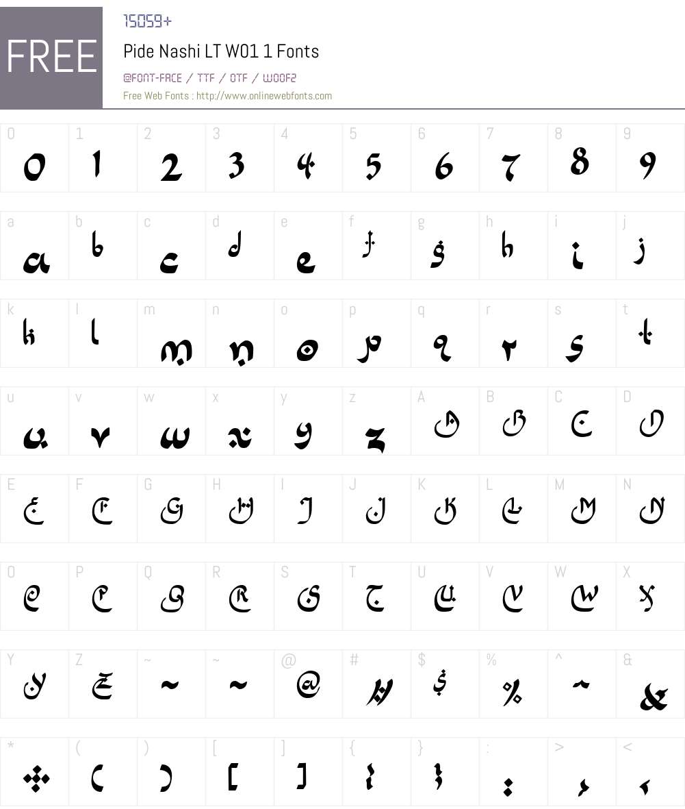 PideNashiLTW01-1 Font Screenshots